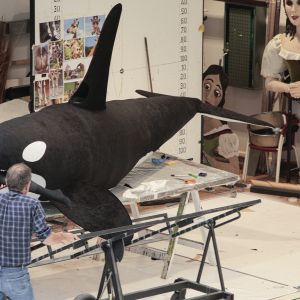 The large killer whale at the theatre workshop