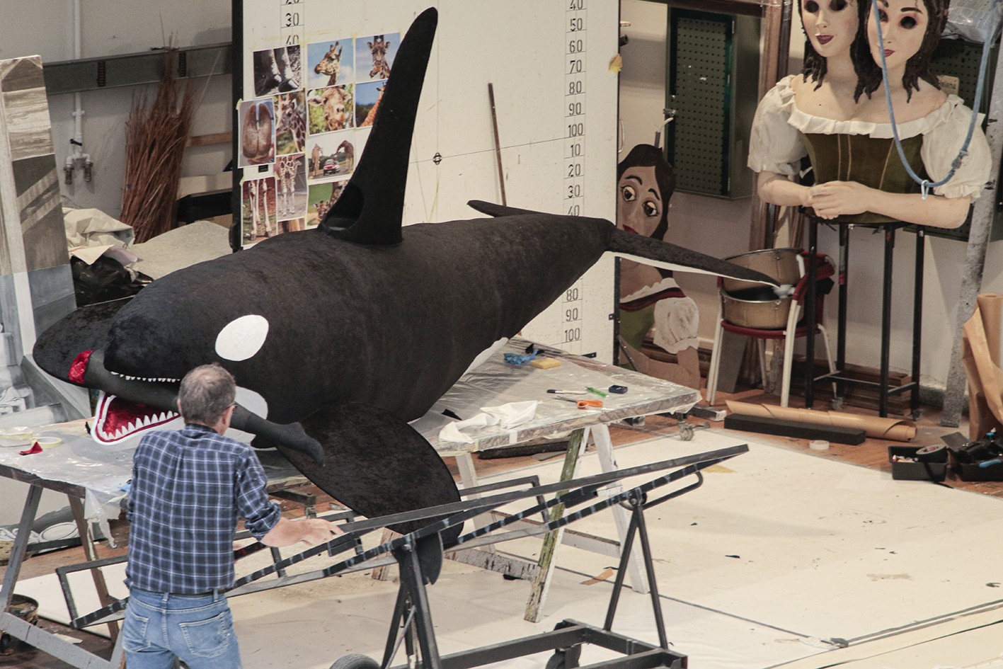 The large killer whale at the theatre workshop